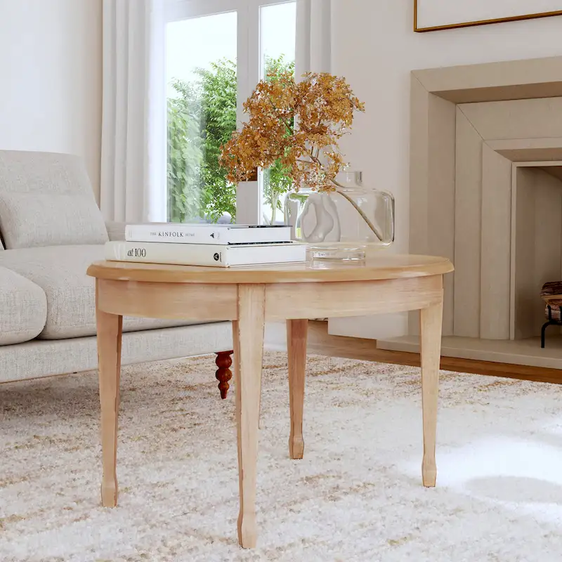 Clayton Oval Wood Inlay Cocktail Table