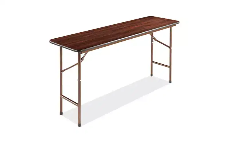 Wood Folding Table, Rectangular, 59.88w x 17.75d x 29.13h, Mahogany