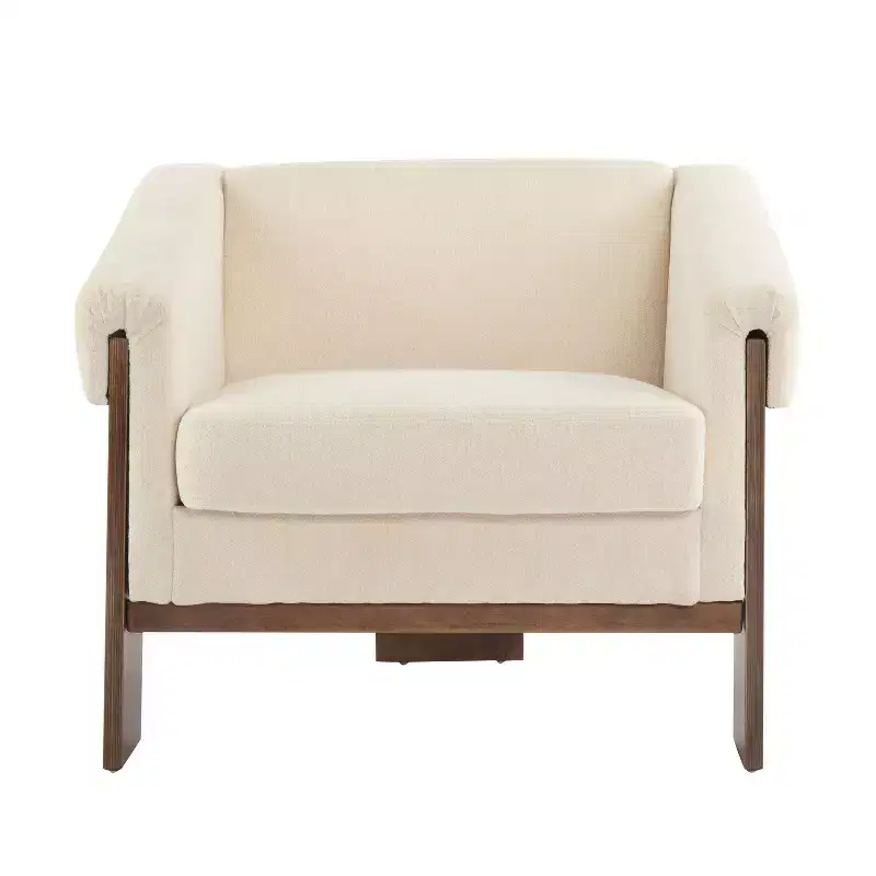 34 Modern Accent Chair with Comfy Upholstery Deep Cushions Solid Wood Mid-Century Armchair for Living Room Bedroom Waiting Room