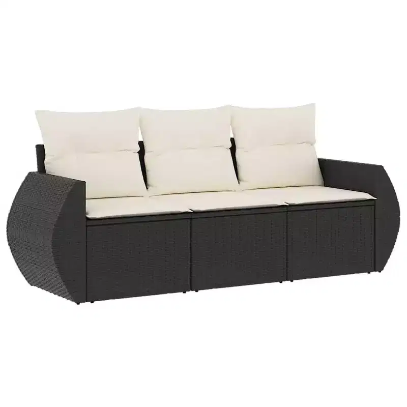 vidaXL Garden Sofa Set PE rattan, Powder-coated steel Standard