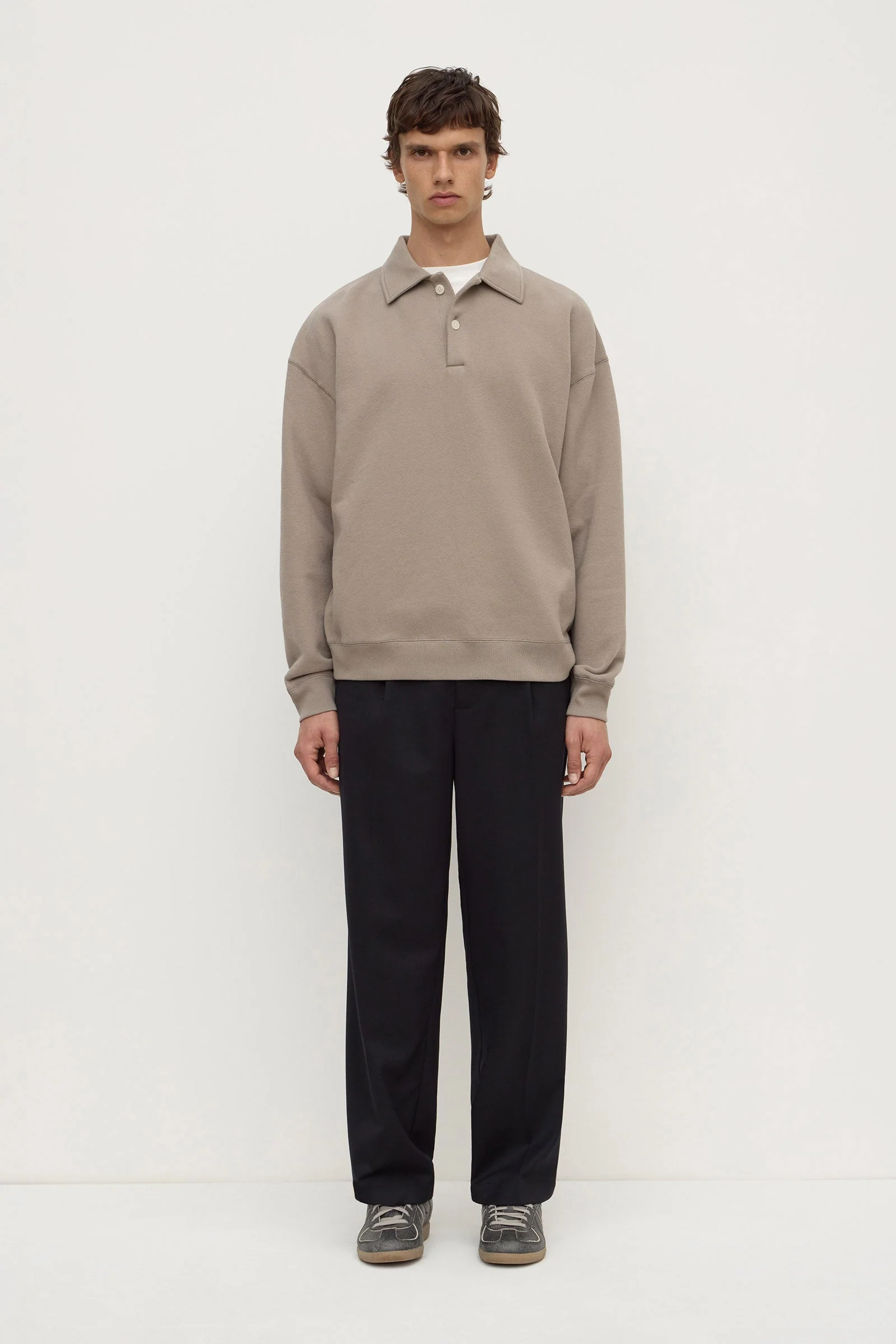 Ash Grey Fleece Polo