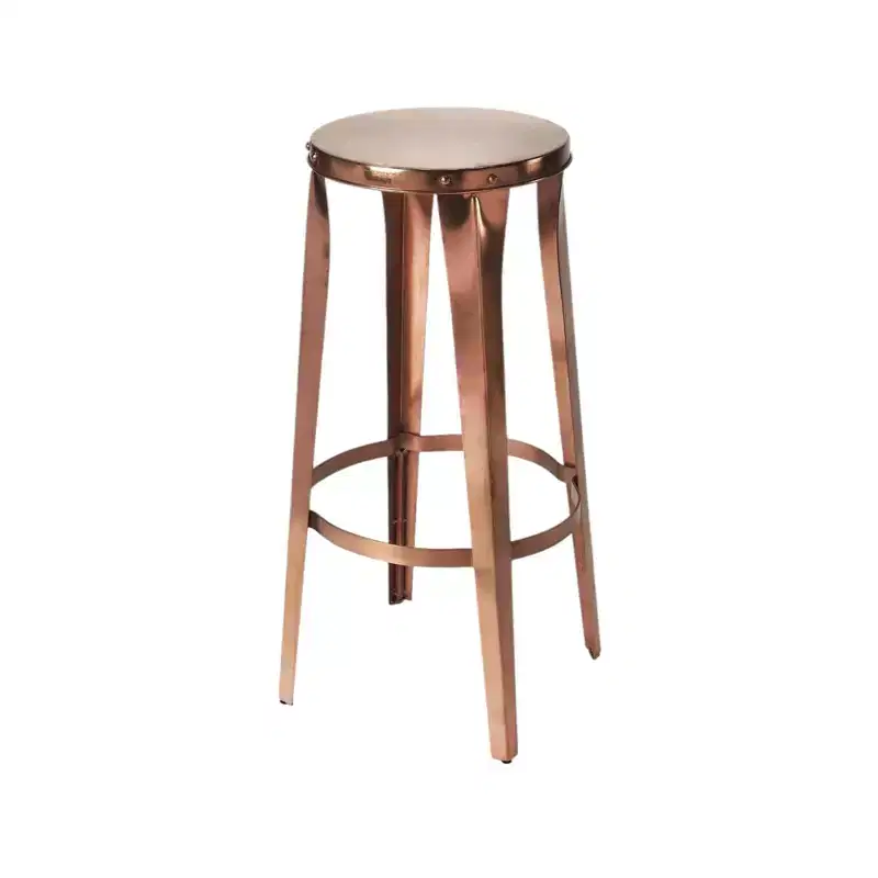 HomeRoots 30 Copper Iron Backless Bar Height Bar Chair