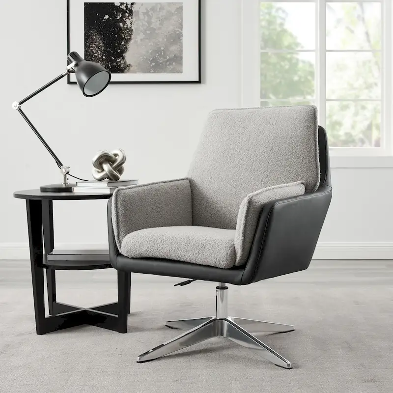 Marcia Swivel Sherpa Chair Accent Chair