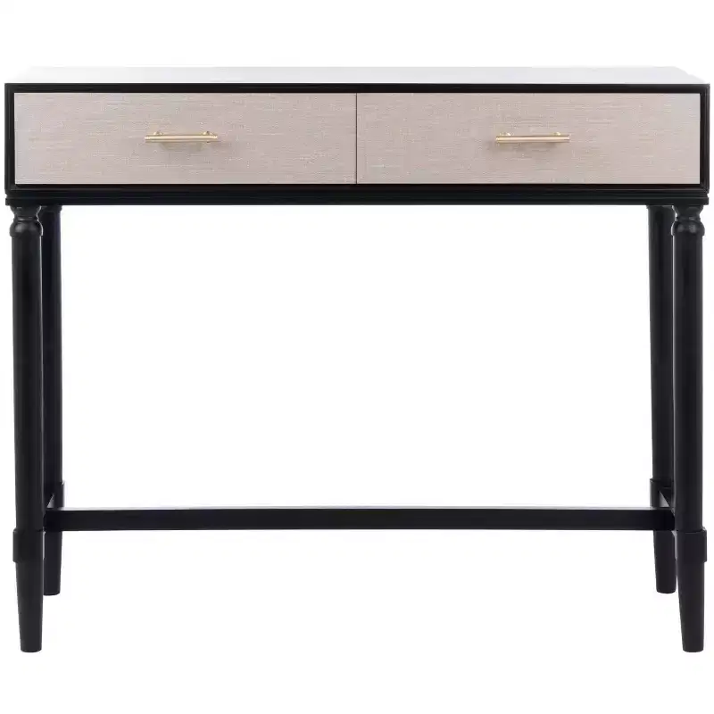 2-Drawer Console Table Pine Frame Transitional Style