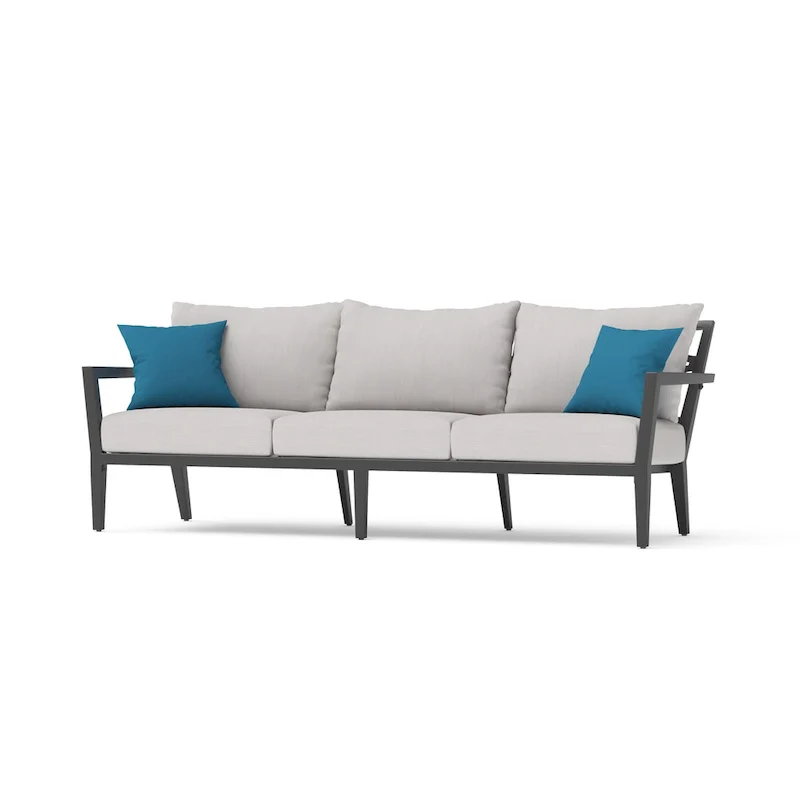 Venetia 4 Piece Sunbrella Outdoor Patio Motion Seating Set - Gray