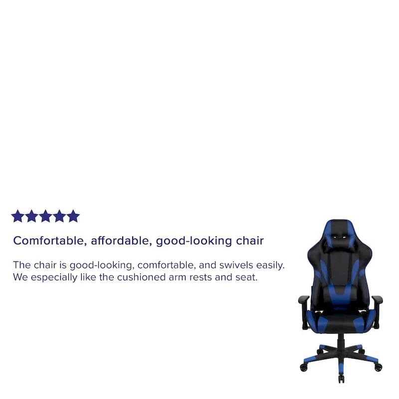 Racing Gaming Ergonomic Chair with Fully Reclining Back in Red LeatherSoft