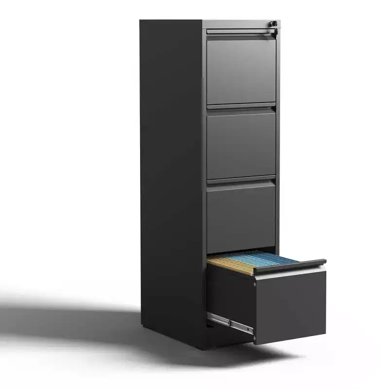 4 Drawer Metal Vertical File Cabinet with Lock Office Home Steel Vertical File Cabinet