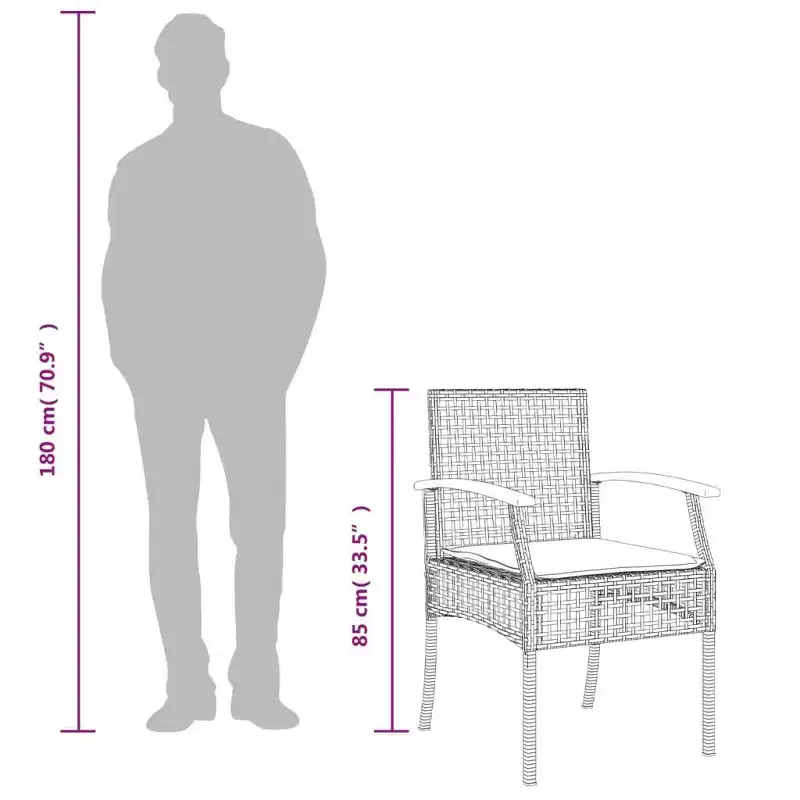 vidaXL Garden Chair Grey and brown