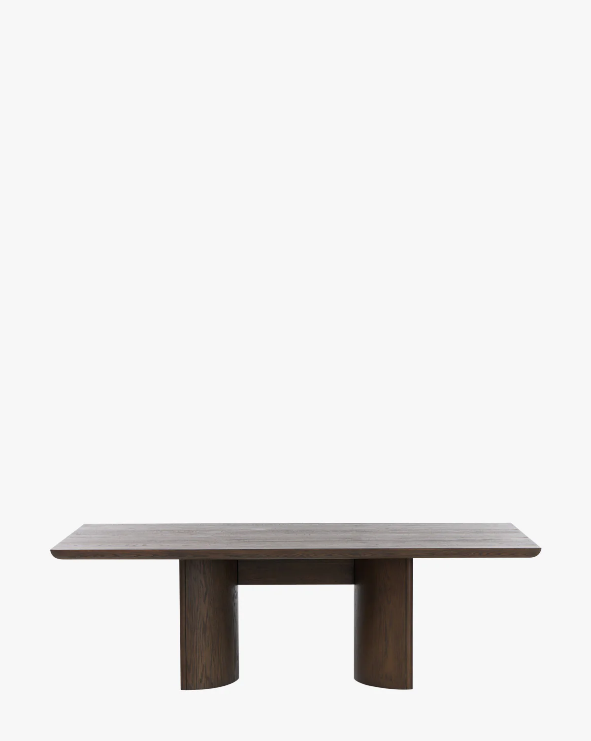 Classic Solid Oak Dining Table with Half-Moon Pedestal Legs for Dining Room