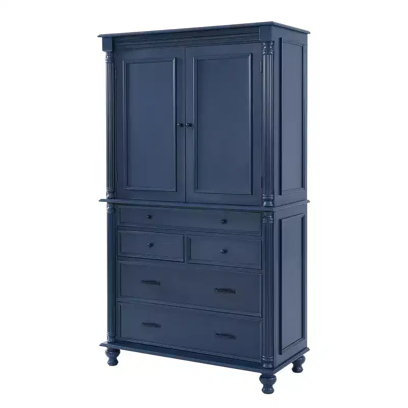 77.3 in Tall Kitchen Pantry Cabinet with 6 Doors, 5 Drawers, Adjustable Shelves, Freestanding Storage