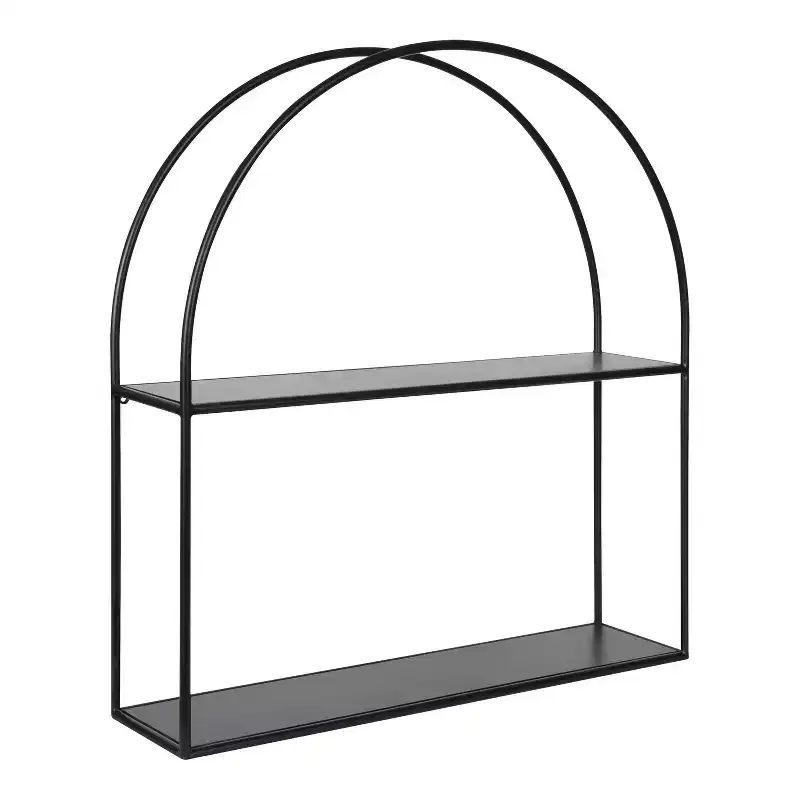 24" x 26"  Metal Arch Shelf Black - Modern Storage, Open Design, Easy Mount