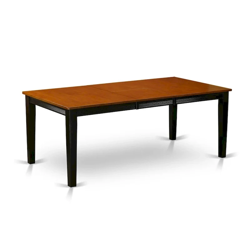 East West Furniture Dining Set- a Rectangle Dining Table and Kitchen Chairs, Black & Cherry (Pieces Option)