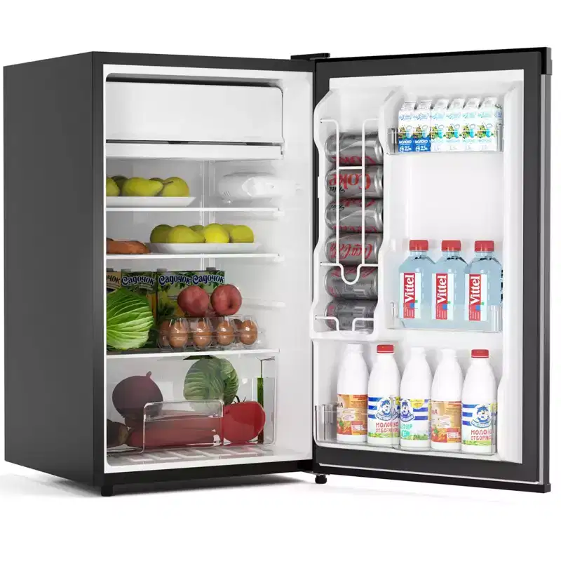 4.3 Cu.Ft Small Refrigerator With Freezer-Mini Fridge for Bedroom Dorm Office,7 Settings Adjustable Thermostat Low Noise,Energy-Efficient,Compact Door
