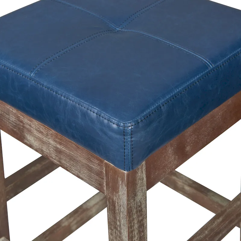 Bonded Leather Backless Counter Stool - 27