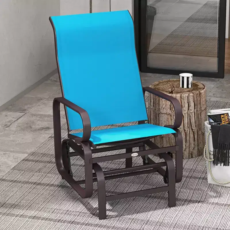 Gliding Lounger Chair, Single Rocker with Lightweight Metal & Mesh Construction