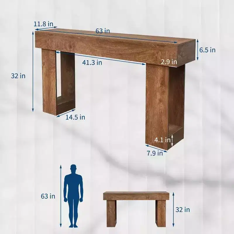 63 Console Table, Farmhouse Narrow Entryway Table , Long Sofa Table, Console Tables for Entryway