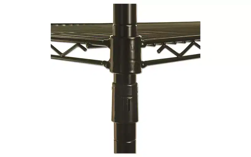 Alera NSF Certified Industrial Four-Shelf Wire Shelving Kit, 48w x 24d x 72h, Black