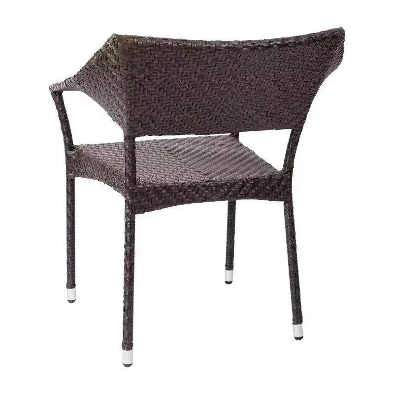 Flash Furniture Jace Commercial Grade Stacking Patio Chair, All Weather PE Rattan Wicker Patio Dining Chair