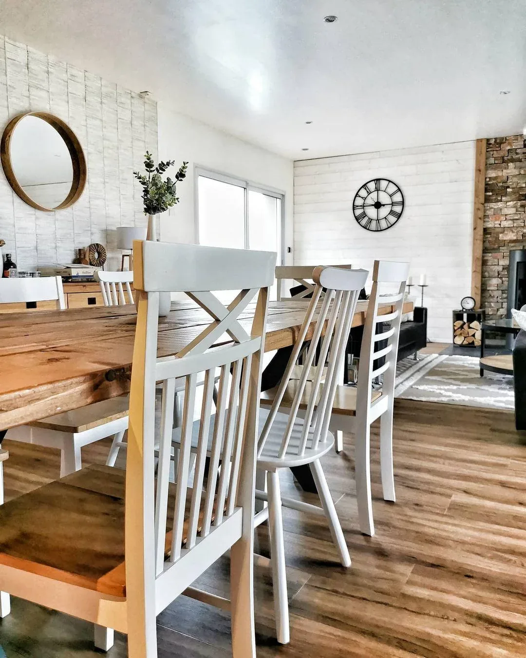 Set di 2 sedie da pranzo Legno Bianco