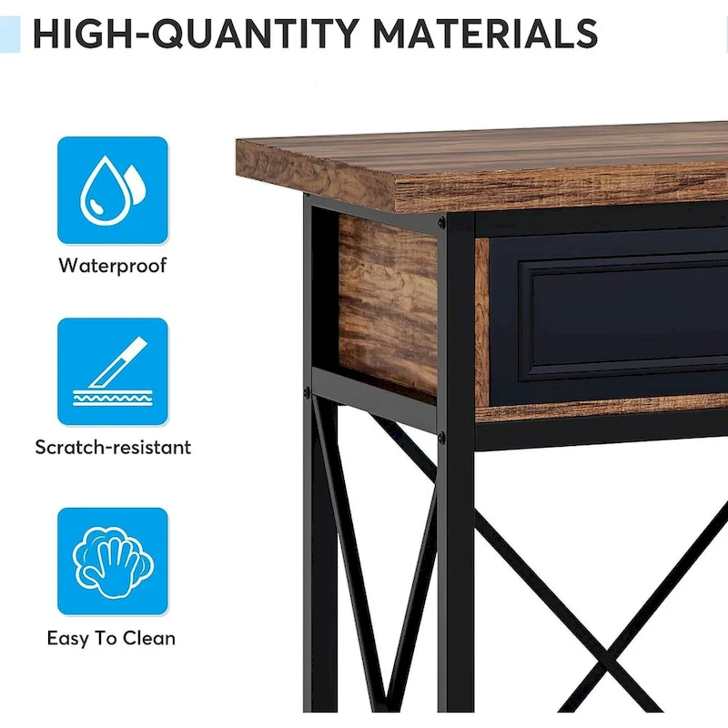 70.8 Farmhouse Console Table with 3 Drawers