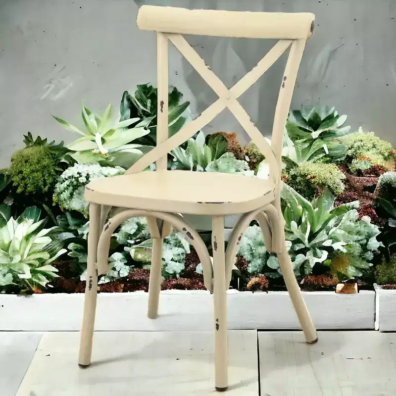 Courtyard Casual Brookwood X Back Chair Alum in Hand Brushed Finish Price is for a Pack of 2