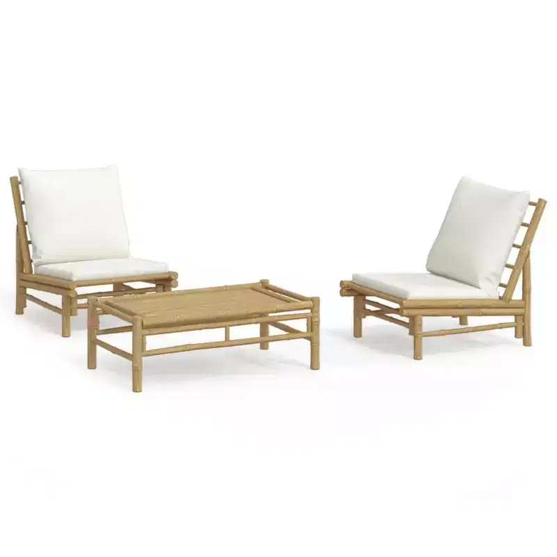 vidaXL Garden Lounge Set Natural Bamboo,