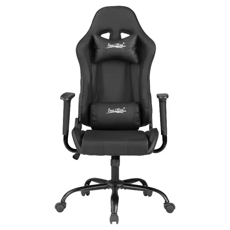 BestMassage Gaming Chair Office Chair with Lumbar Support Headrest Armrests and Rolling Swivel Computer Chair for PC Gamer