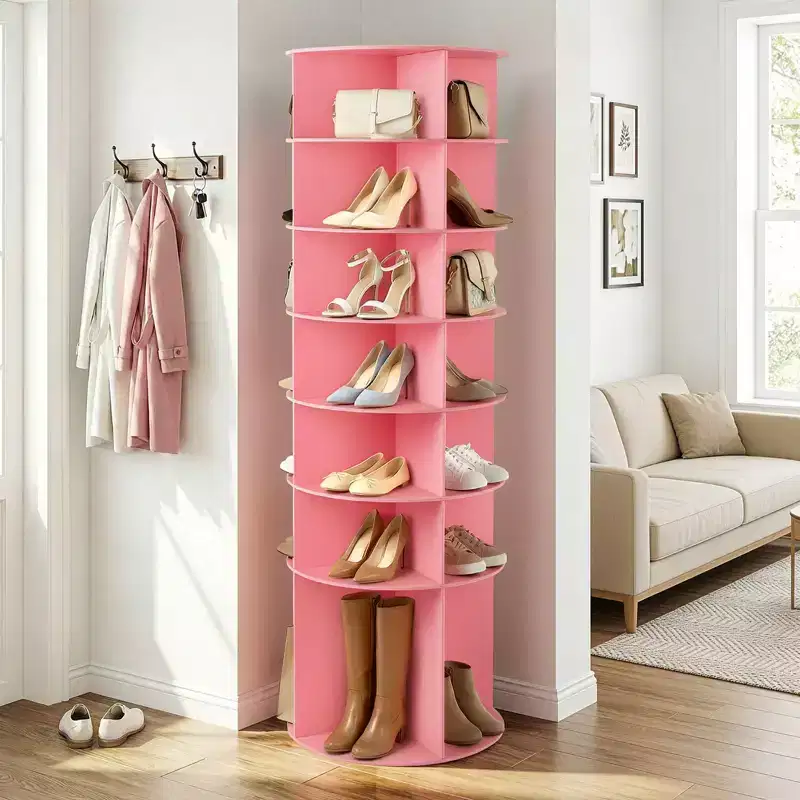 7-Tier 360 Rotating WPC Shoe Rack 72.4 Height