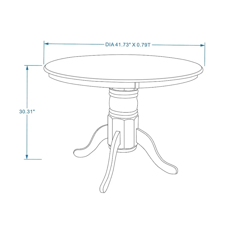 42 Round Wood Pedestal Dining Table
