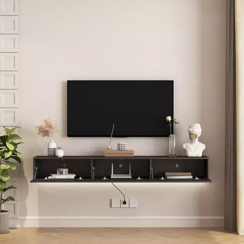 Wall Mounted TV Stand with LED Lights, 71