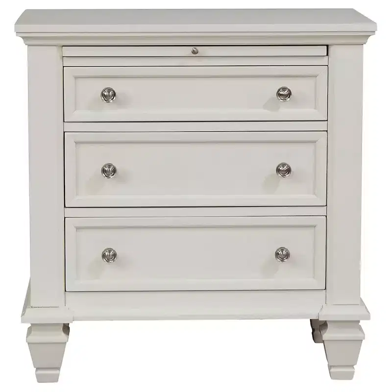 Coaster,Sandy Beach 3-drawer Nightstand Cream White