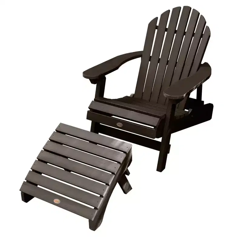 Hamilton Folding & Reclining Adirondack Chair with Folding Adirondack Ottoman - Highwood