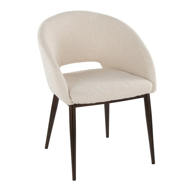 Upholstered Dining Chair with Copper Metal Legs