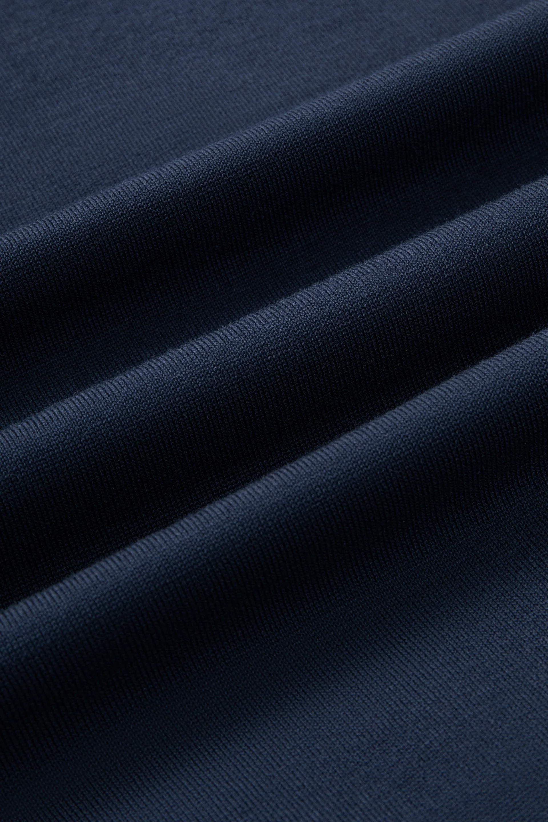 Flat-Knit Three-Button Sweater Polo – Navy