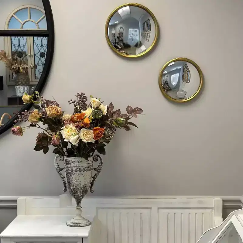 Slickblue Gold Convex Mirror 10-12 Metal Frame Decorative Wall Accent for Living Room or Entryway, Small or Medium