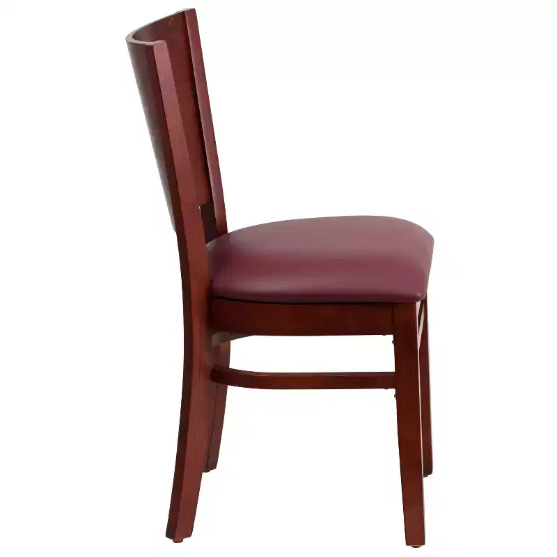 2 Pack Solid Back Wooden Restaurant Chair