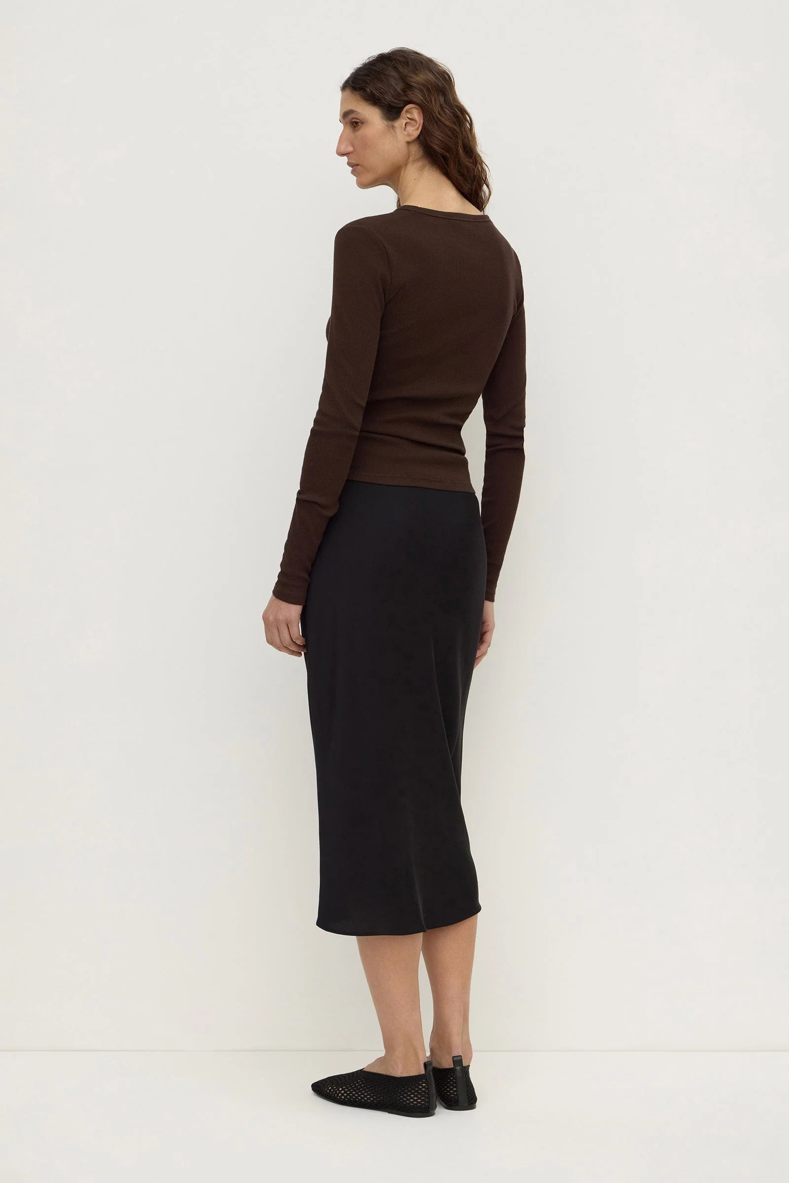 Silk Midi Skirt