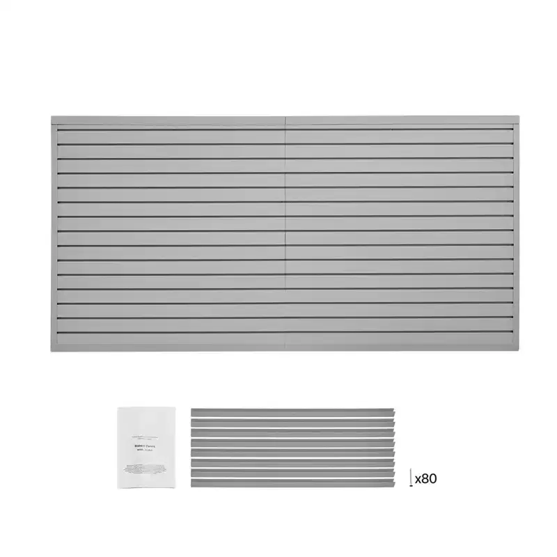 VEVOR Slat Wall Paneling, 8 x 4 ft, PVC Garage Slatwall with Modular Design, Grey Slat Wall Easy-to-Install Adjustable Slatwall Panel, Gray