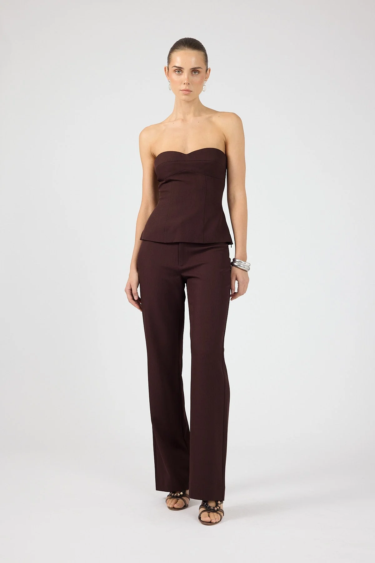 Mid Rise Pant Burgundy