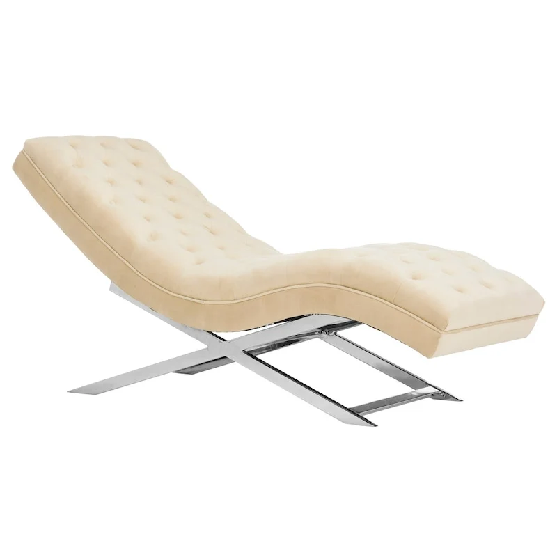 SAFAVIEH Cheri Chaise with Round Pillow - 65Wx23Dx33H