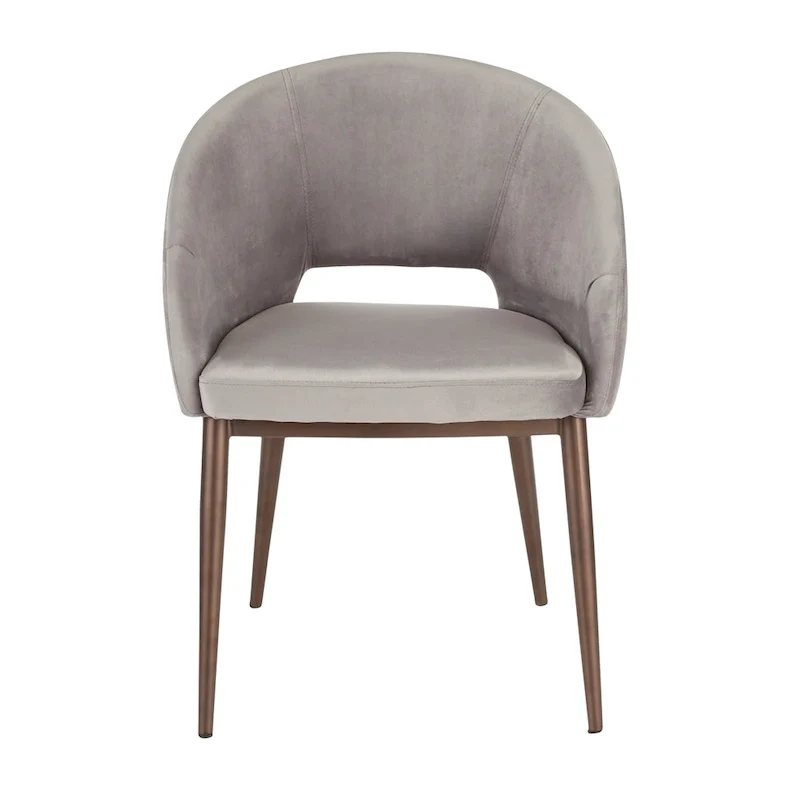 Upholstered Dining Chair with Copper Metal Legs