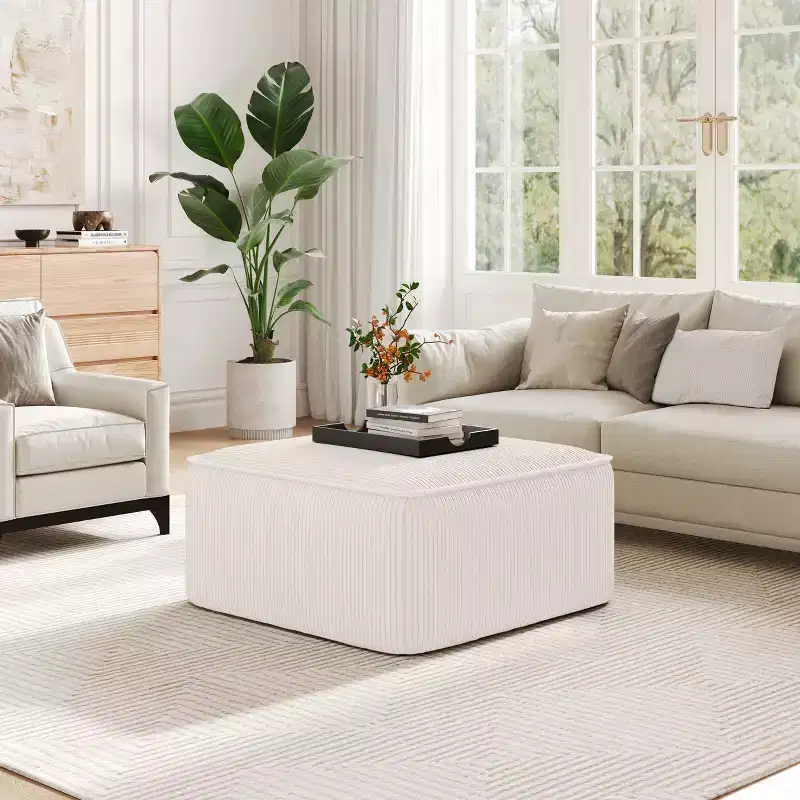 Christopher Knight Home Yzabella Modern Indoor Versatile Upholstered Square Ottoman