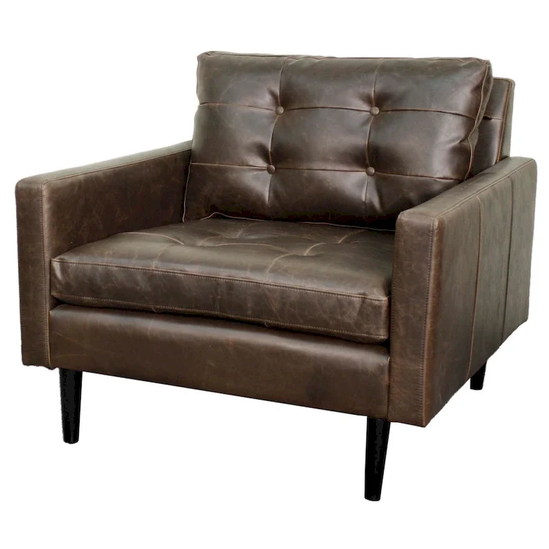 Vintage Dark Brown / Gray Single Armchair