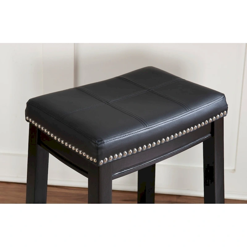 Linon Willamette Faux Leather Bar Stool (Set of 2) - Counter Height