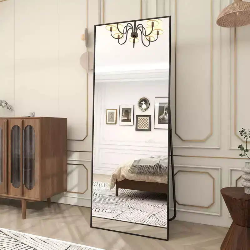 HOMLUX 64x21/58x18 Rectangular Leaning Floor Mirror Full Length Standing Mirror Bathroom