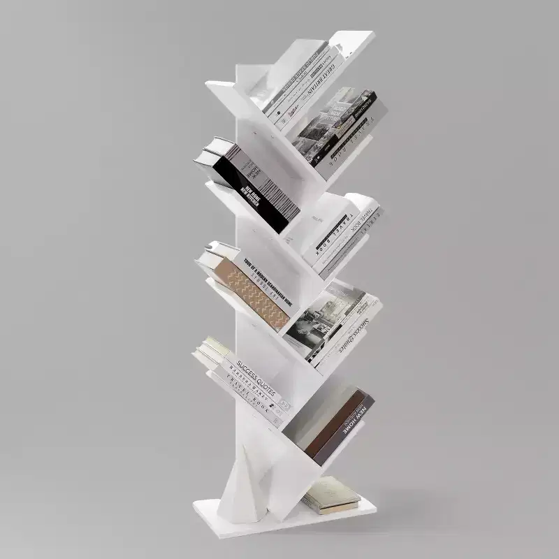 9-Tier Tree Bookshelf, Free-standing Bookcase, Space-Saving Storage Shelf, for Bedroom, Living Room, Home Office