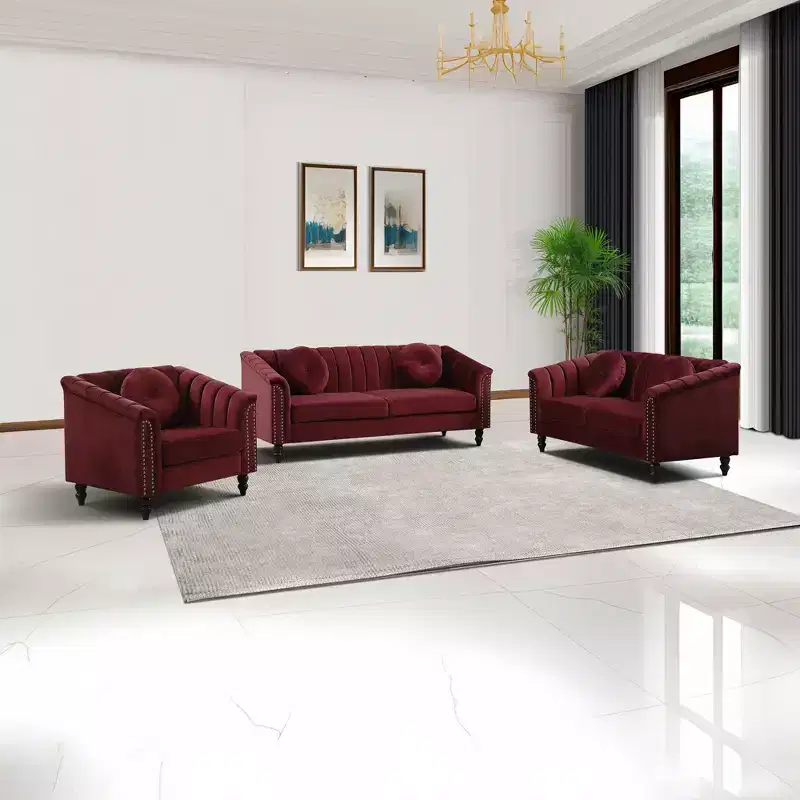 AndMakers 3-Piece Microfiber Living Room Set