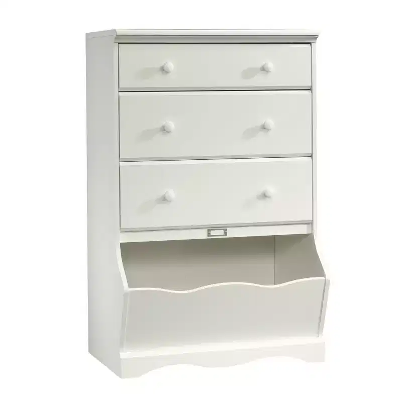 HomeStock 7.25 in.H Wood Composite Vertical Dressers with 3 - Drawers in White Finish