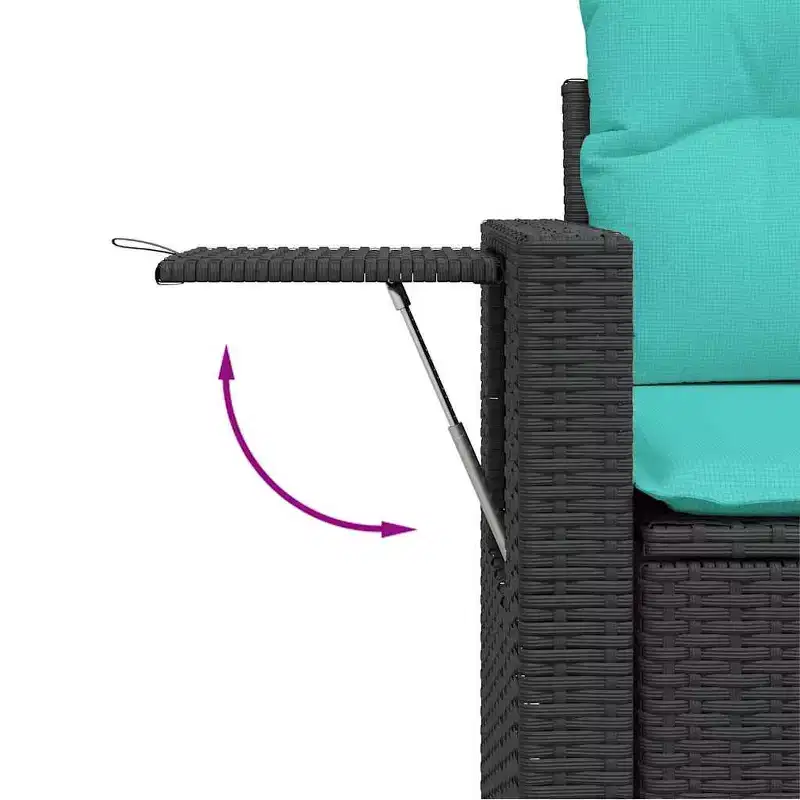 vidaXL 4 Piece Garden Sofa Set with Cushions Grey Poly Rattan