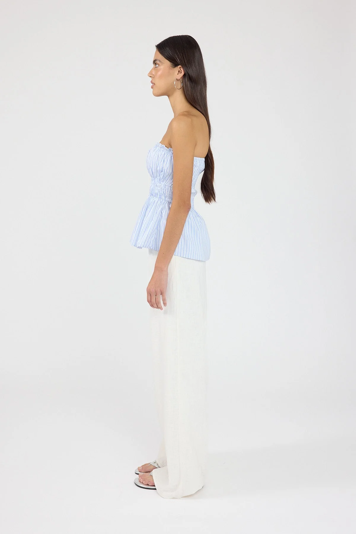 LINEN PANT White